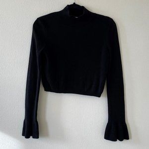 Wild Honey Mock Neck Cropped Sweater